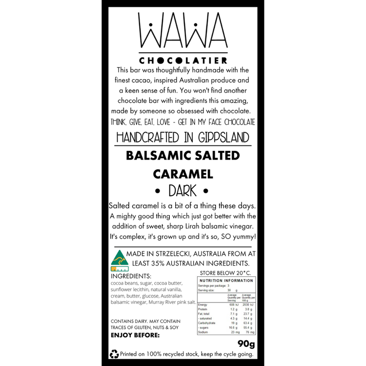 WAWA Chocolatier - Balsamic Salted Caramel (Dark)