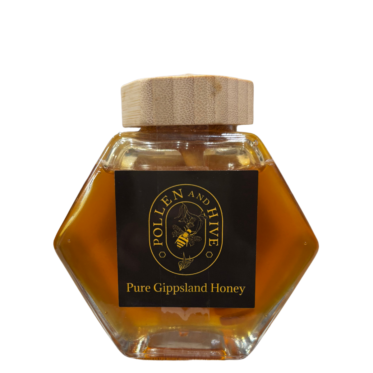 Pollen and Hive - Honey in Hexagonal Jar with Honey Dipper