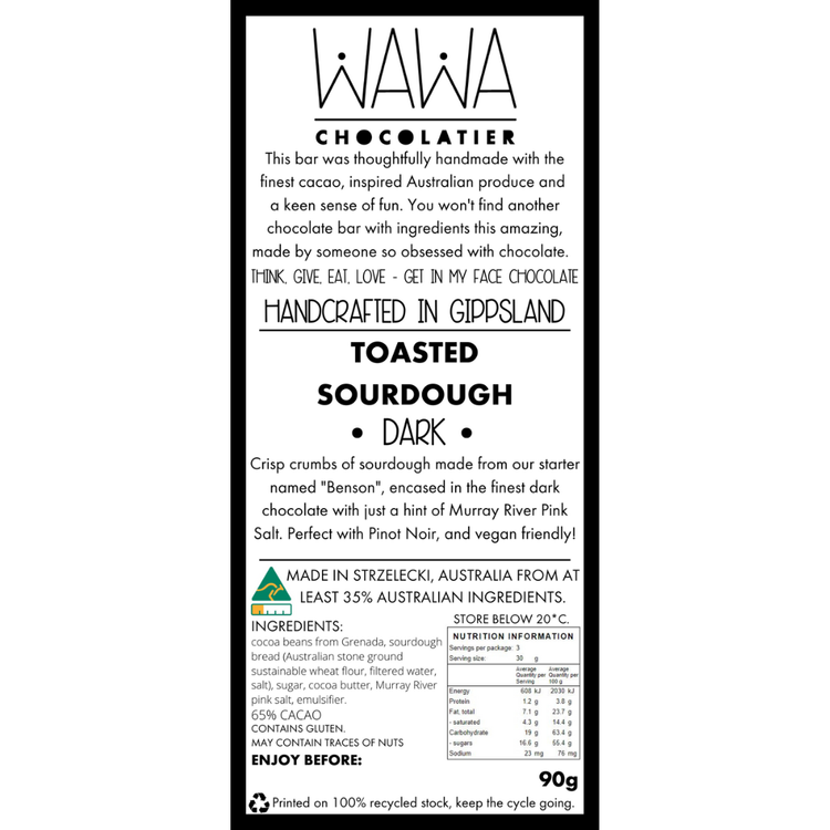 WAWA Chocolatier - Toasted Sourdough (Dark)