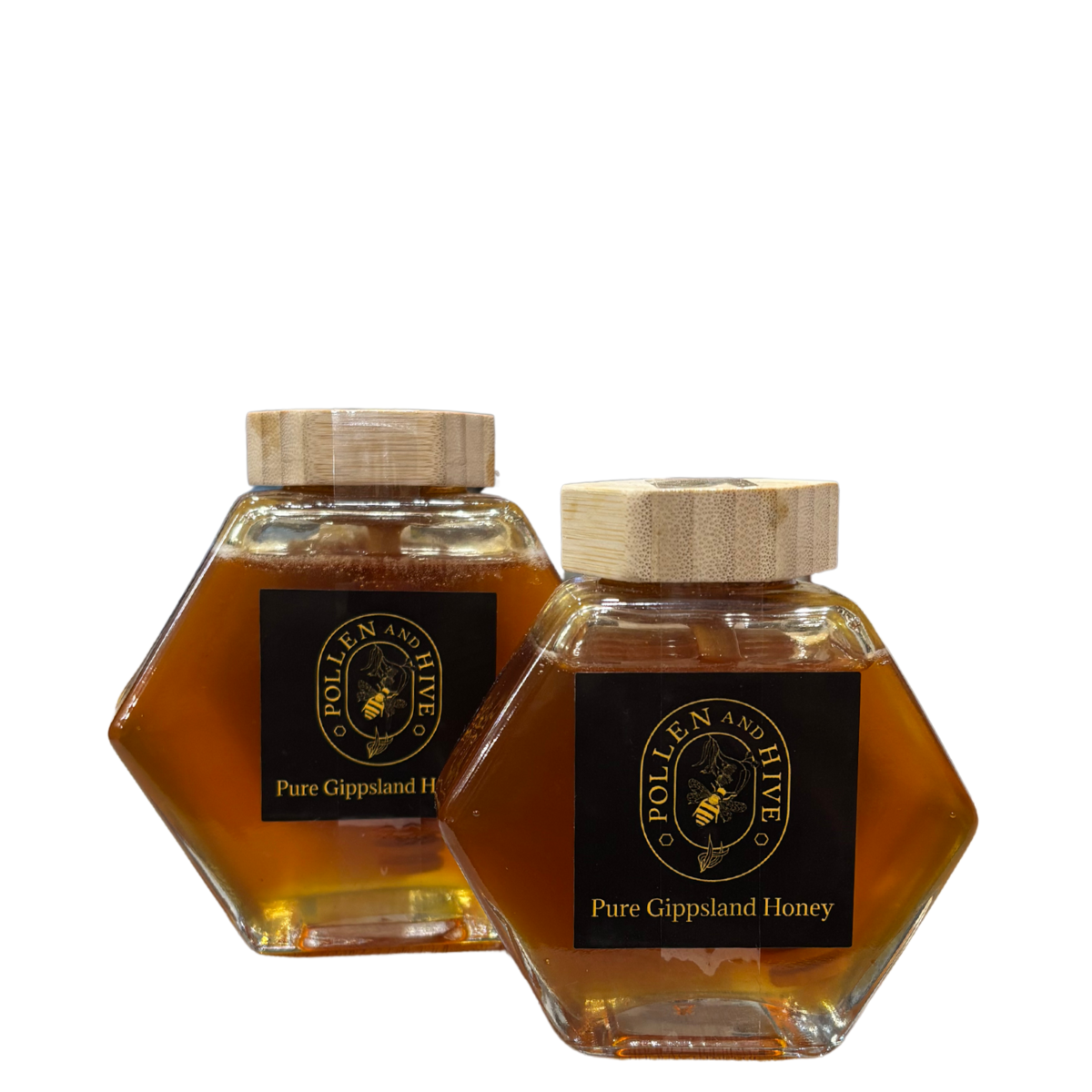 Pollen and Hive - Honey in Hexagonal Jar with Honey Dipper